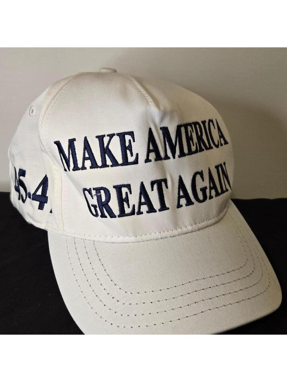 Men's White and Cream Hat